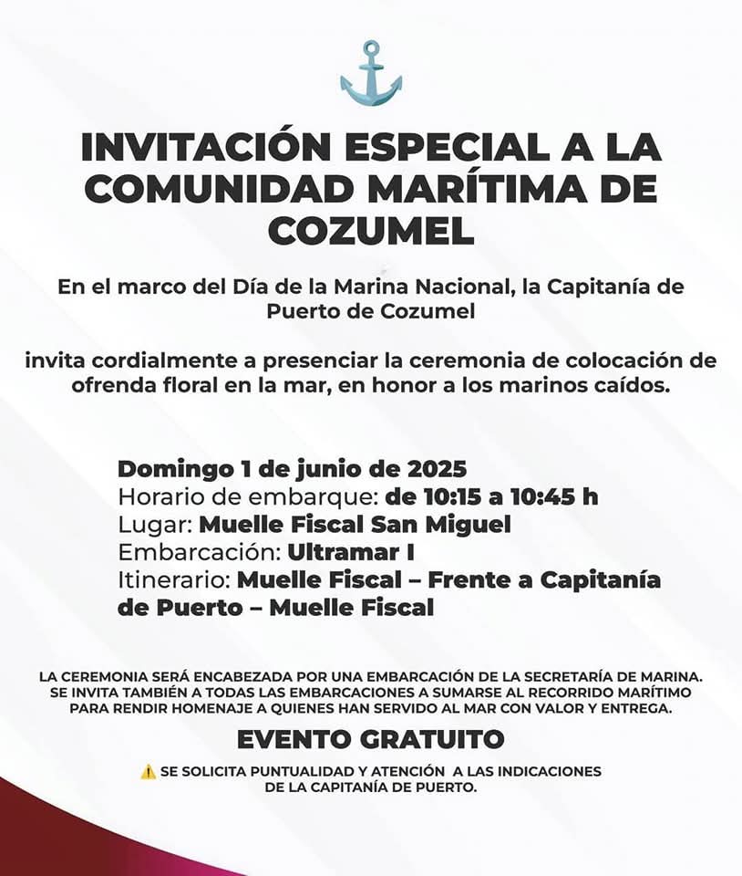 !Atenta invitación a la comunidad de Cozumel