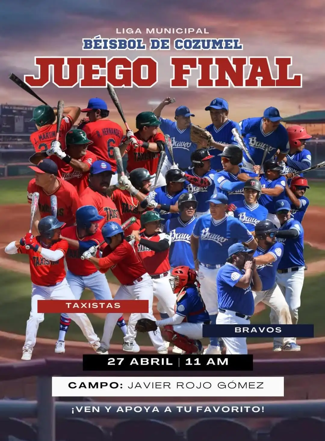 este domingo se juega la gran final de la liga municipal de beisbol cozumel