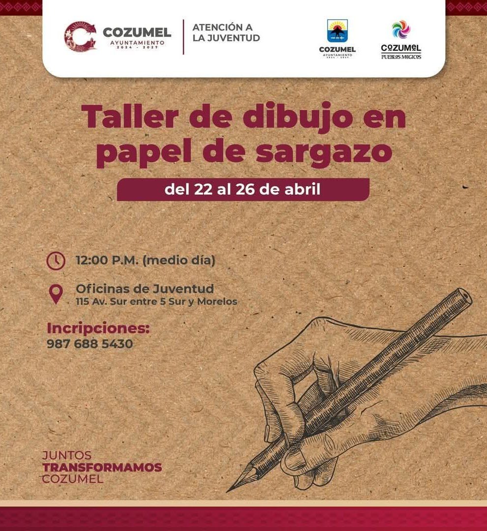 taller de dibujo en papel de sargazo