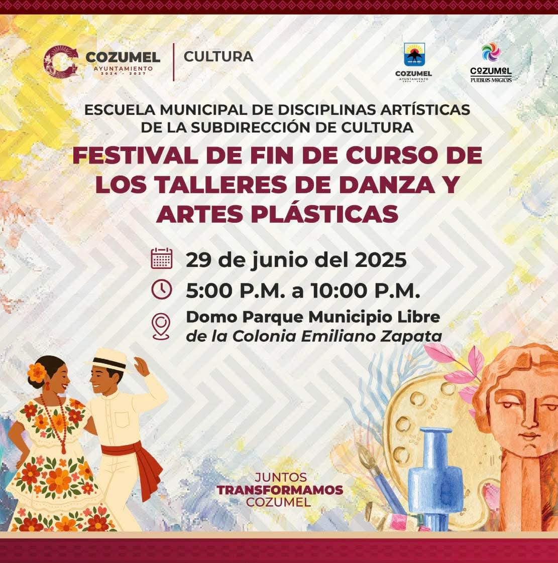 ✨🎓 Con gran orgullo y emoción, celebramos la Clausura de Fin de Curso 2024–2025 de la Escuela de Disciplinas Artísticas – Talleres de Danza y Artes Plásticas 🩰