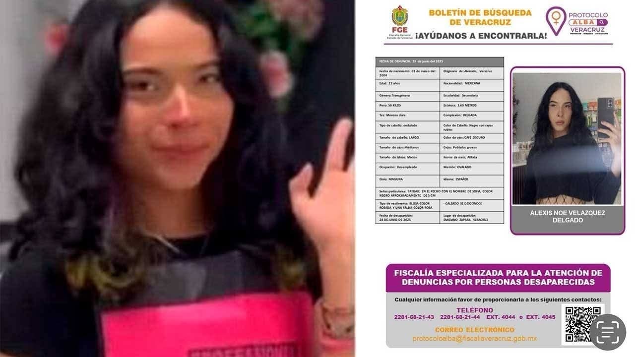 Localizan sin vida a Alexis Noé Velázquez, mujer trans de Veracruz reportada como desaparecida