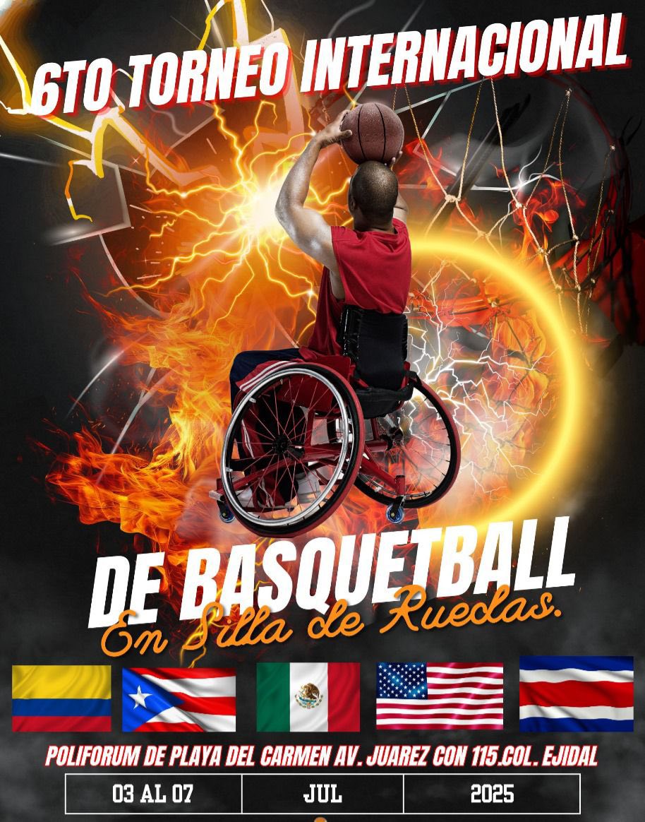 Playa del Carmen será sede del 6° Torneo Internacional de Básquetbol en silla de ruedas