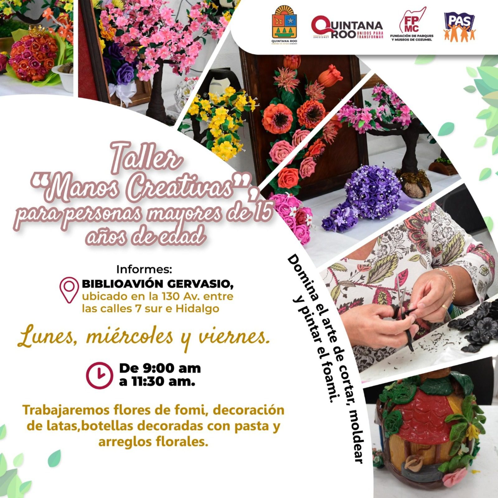 Invita la FPMC al taller gratuito “Manos Creativas” en el BiblioAvión Gervasio