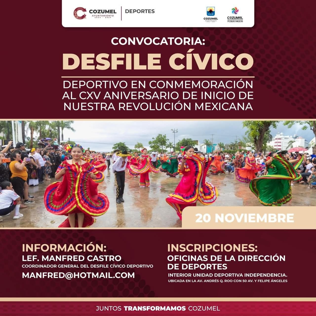 🇲🇽🔥 ¡Prepárate para brillar en el Desfile del 20 de Noviembre en Cozumel! 🔥🇲🇽