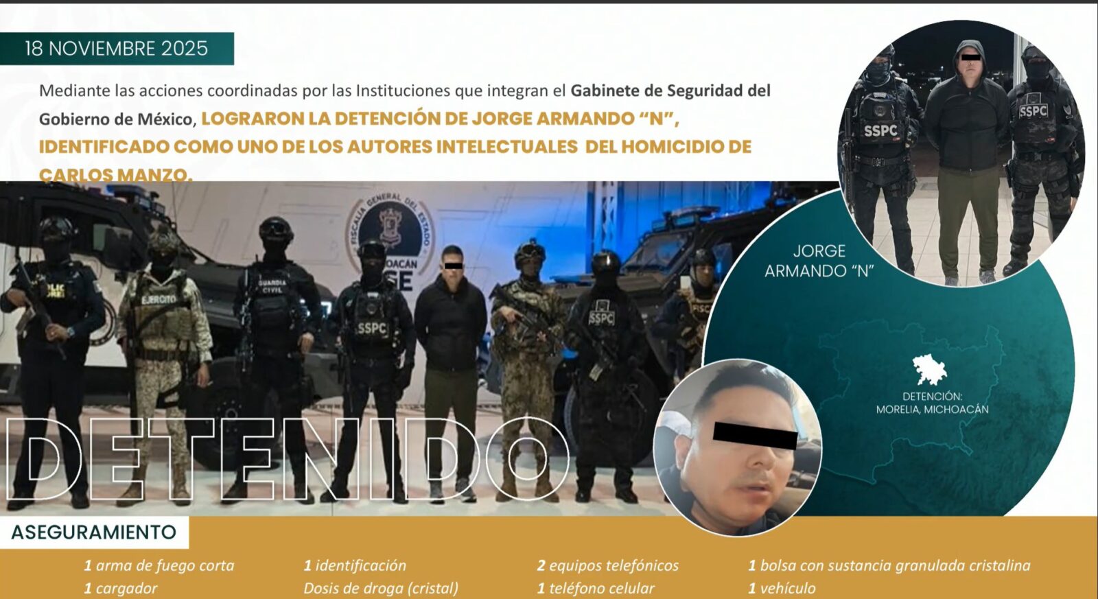 𝗟𝗮 𝗿𝗮𝗱𝗶𝗼𝗴𝗿𝗮𝗳𝗶́𝗮 𝗱𝗲 𝘂𝗻 𝗺𝗮𝗴𝗻𝗶𝗰𝗶𝗱𝗶𝗼: 𝗘𝗹 𝗮𝘀𝗲𝘀𝗶𝗻𝗮𝘁𝗼 𝗱𝗲𝗹 𝗮𝗹𝗰𝗮𝗹𝗱𝗲 𝗖𝗮𝗿𝗹𝗼𝘀 𝗠𝗮𝗻𝘇𝗼, 𝗽𝗹𝗮𝗻𝗲𝗮𝗱𝗼 𝗺𝗶𝗻𝘂𝘁𝗼 𝗮 𝗺𝗶𝗻𝘂𝘁𝗼 𝗲𝗻 𝘂𝗻 𝗴𝗿𝘂𝗽𝗼 𝗱𝗲 𝗪𝗵𝗮𝘁𝘀𝗔𝗽𝗽.