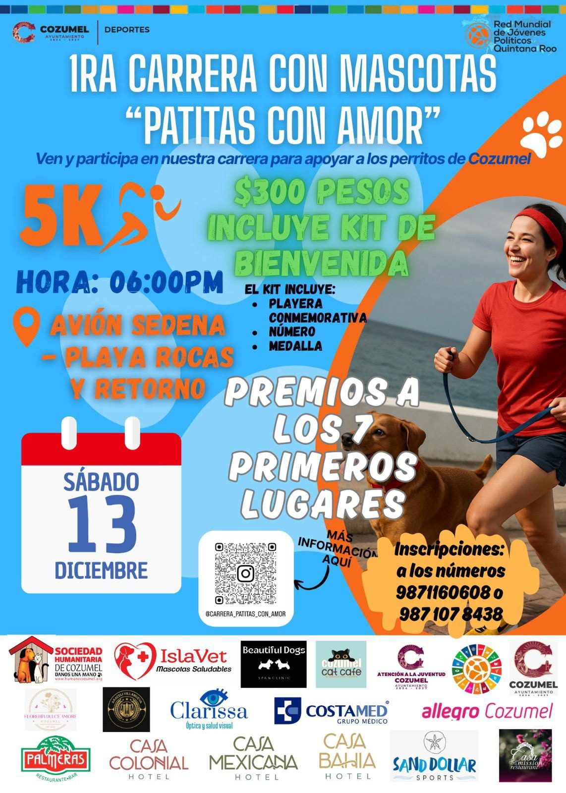 Cozumel, ya tienes tú boleto?🏃‍♀️💖 Corre, camina o trota… pero hazlo por amor. 🐾