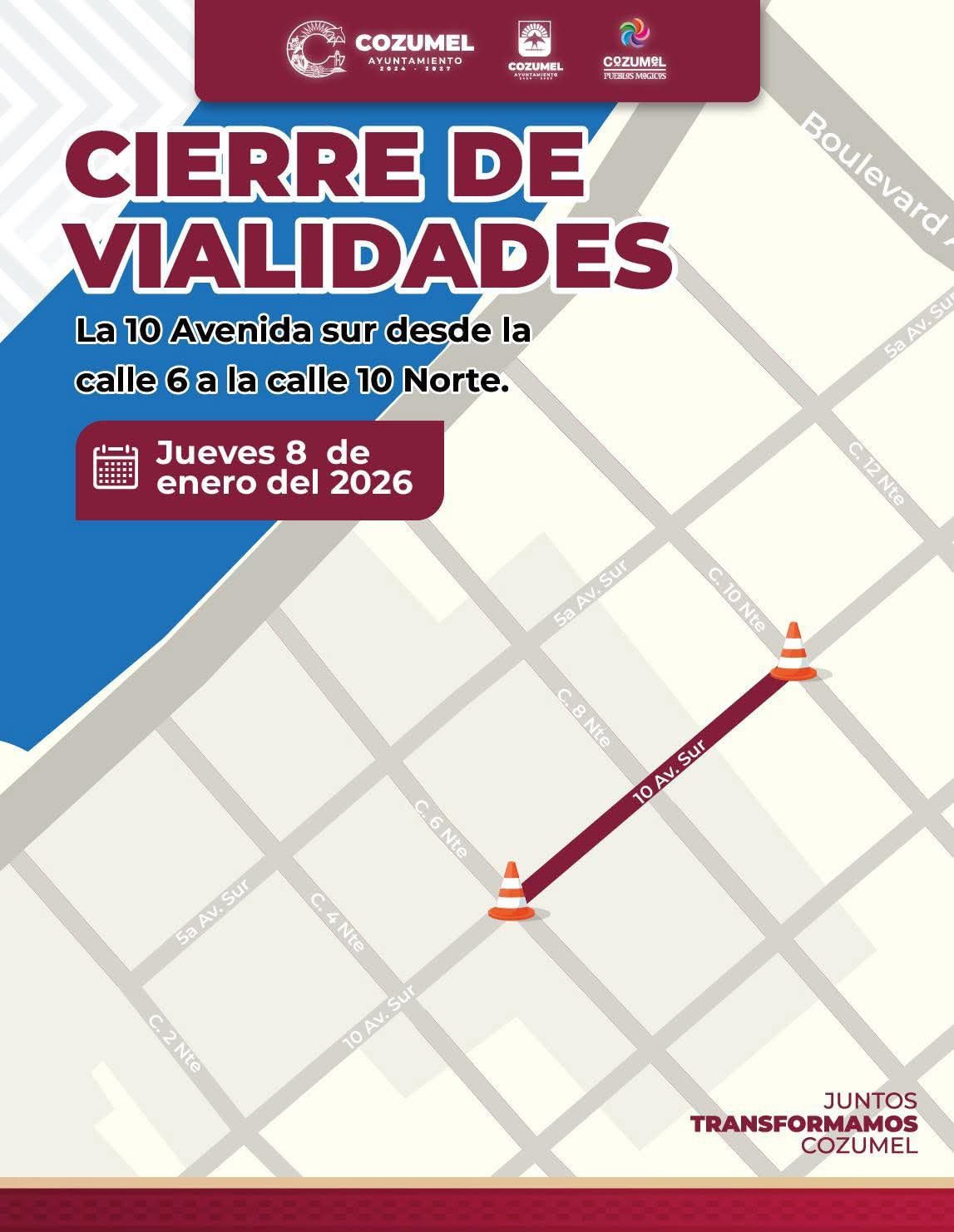 QUE NO SE TE PASE🚧 Cierre de vialidades 🚧