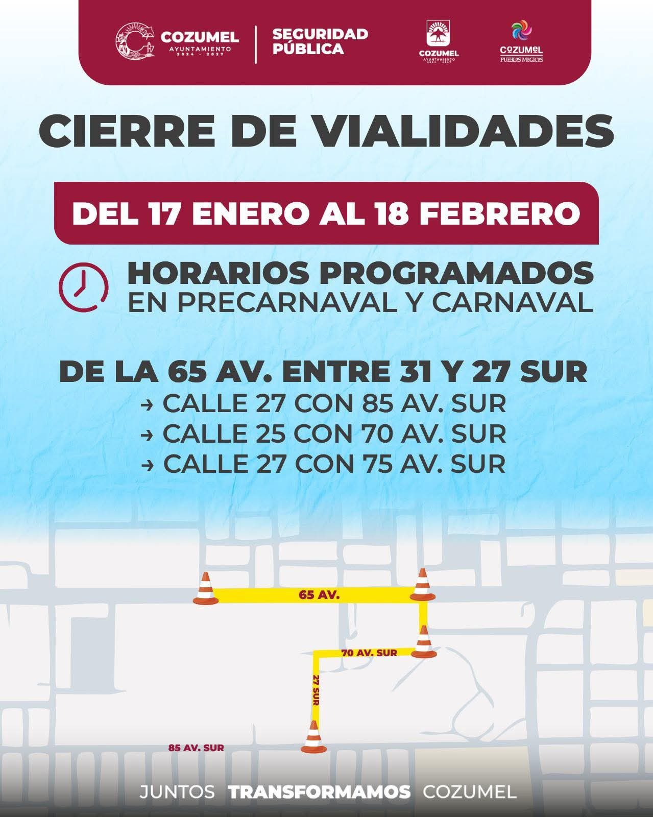 ATENCIÓN ESTE SÁBADO👉 OPERATIVO DE TRÁNSITO  PARA EVENTOS CARNESTOLENDOS🚦