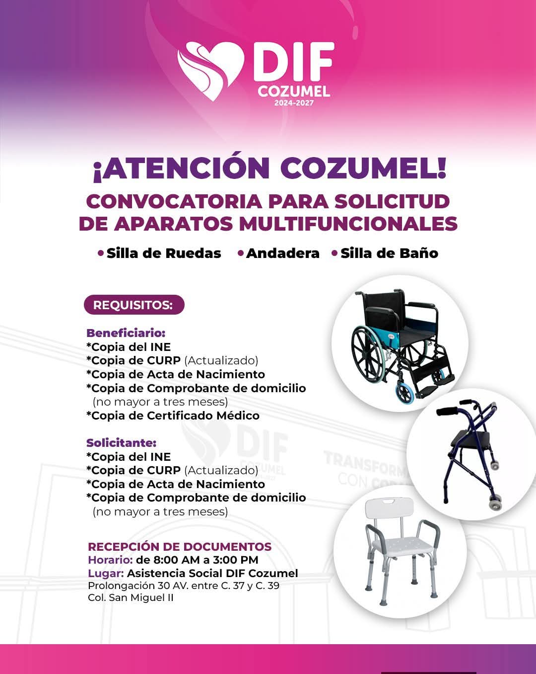 ATENCIÓN AÚN PUEDES BENEFICIARTE EN👉El DIF Cozumel CON EQUIPO MULTIFUNCIONAL 👇