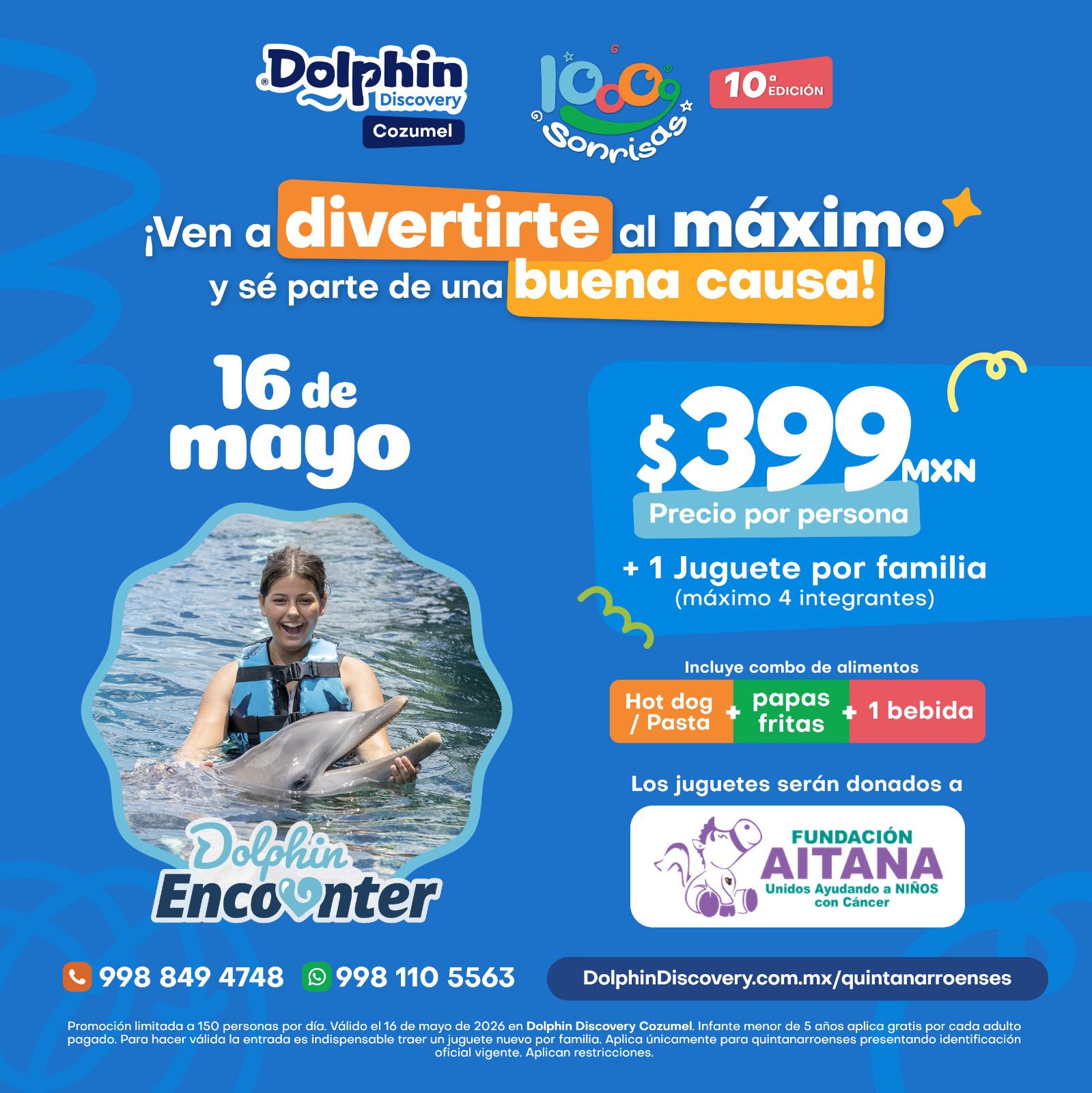 DOLPHIN DISCOVERY ANUNCIA LA 10ª EDICIÓN DE 10,000 SONRISAS, UN EVENTO CON CAUSA EN QUINTANA ROO