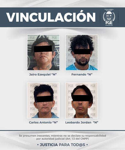FGE logra proceso penal contra cuatro personas en tres municipios entre ellos cozumel